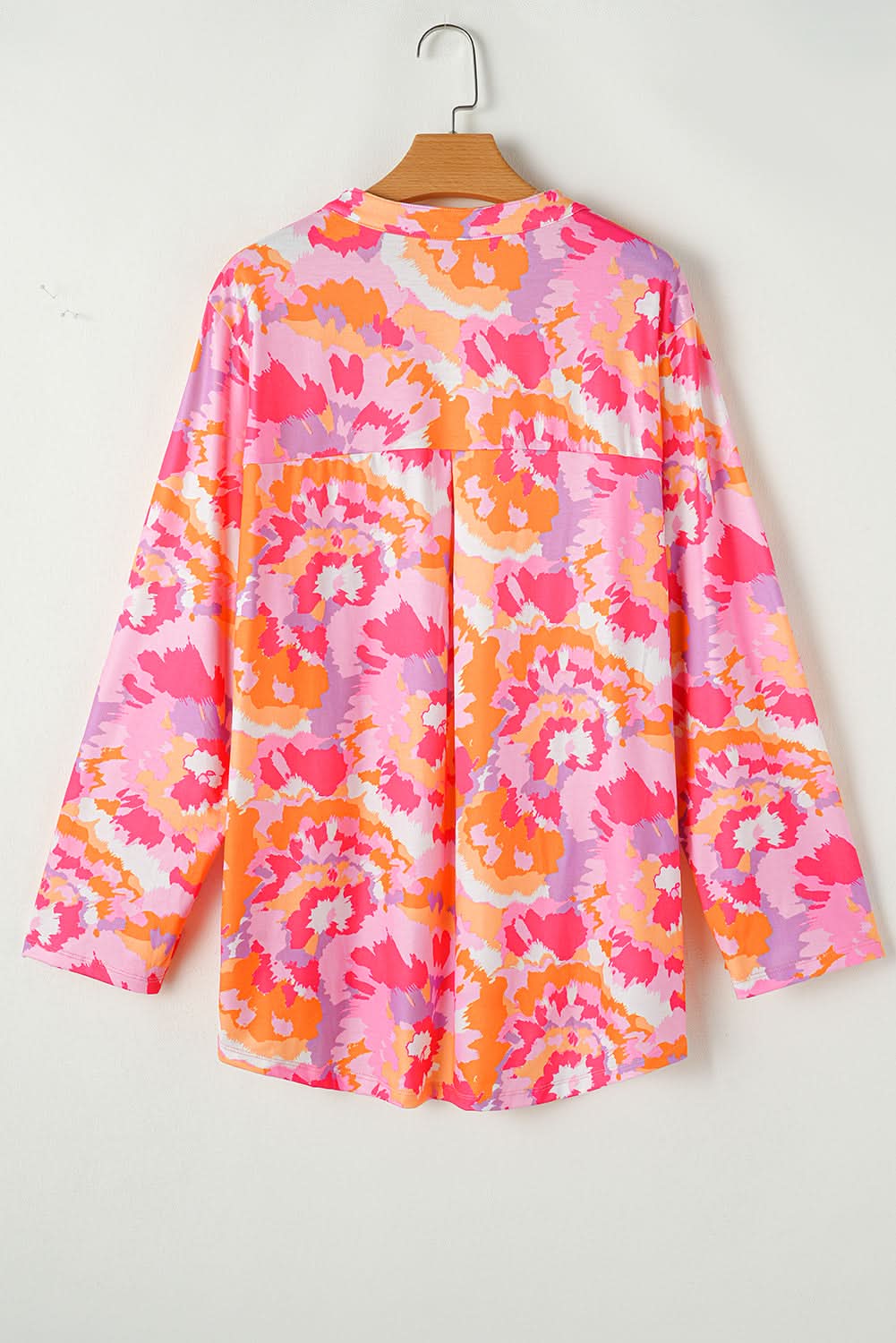 Chic pink floral plus size blouse