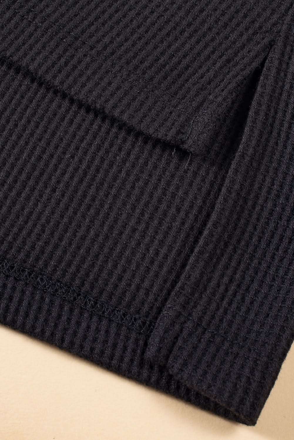 Chic plus-size black crinkle top