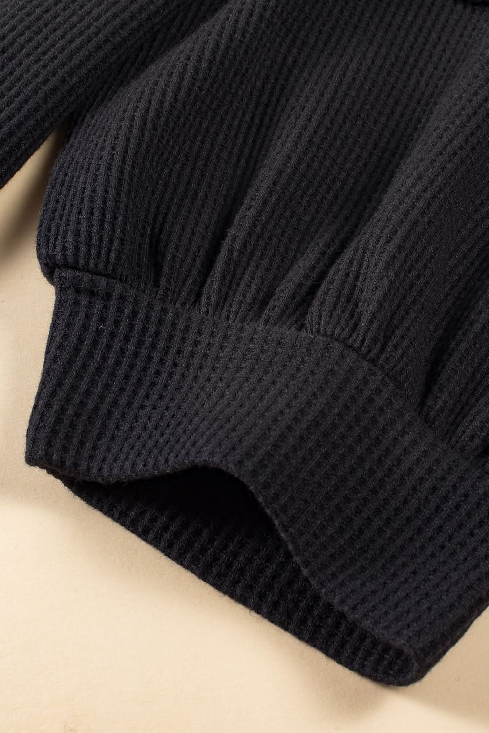 Chic plus-size black crinkle top