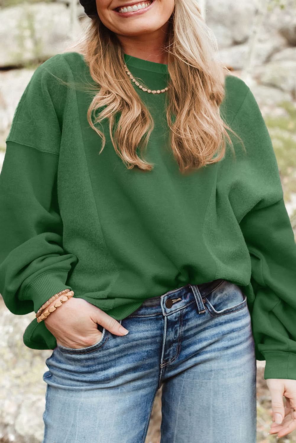Chic plus size blackish green sweatshirt
