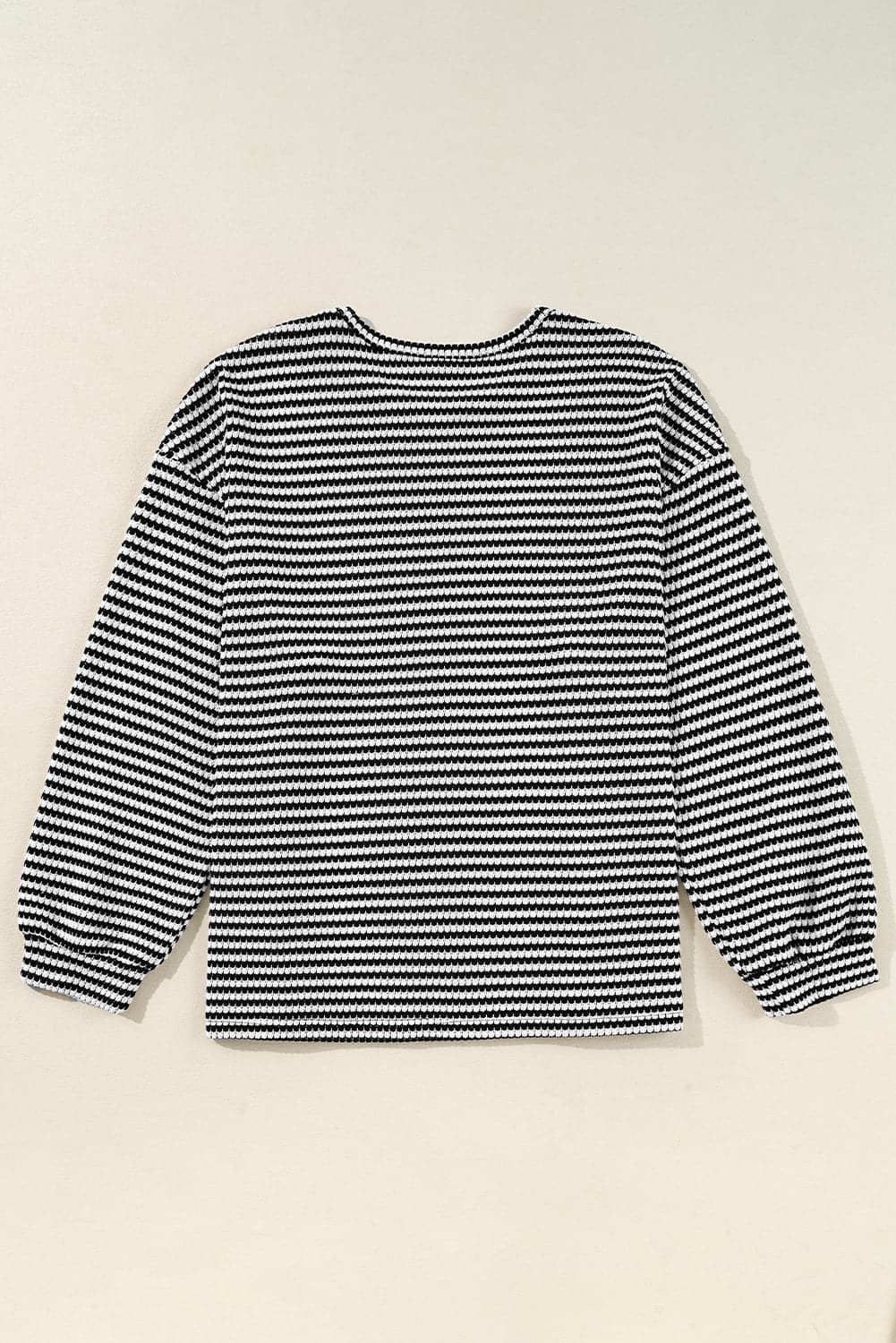Chic plus size black striped tee