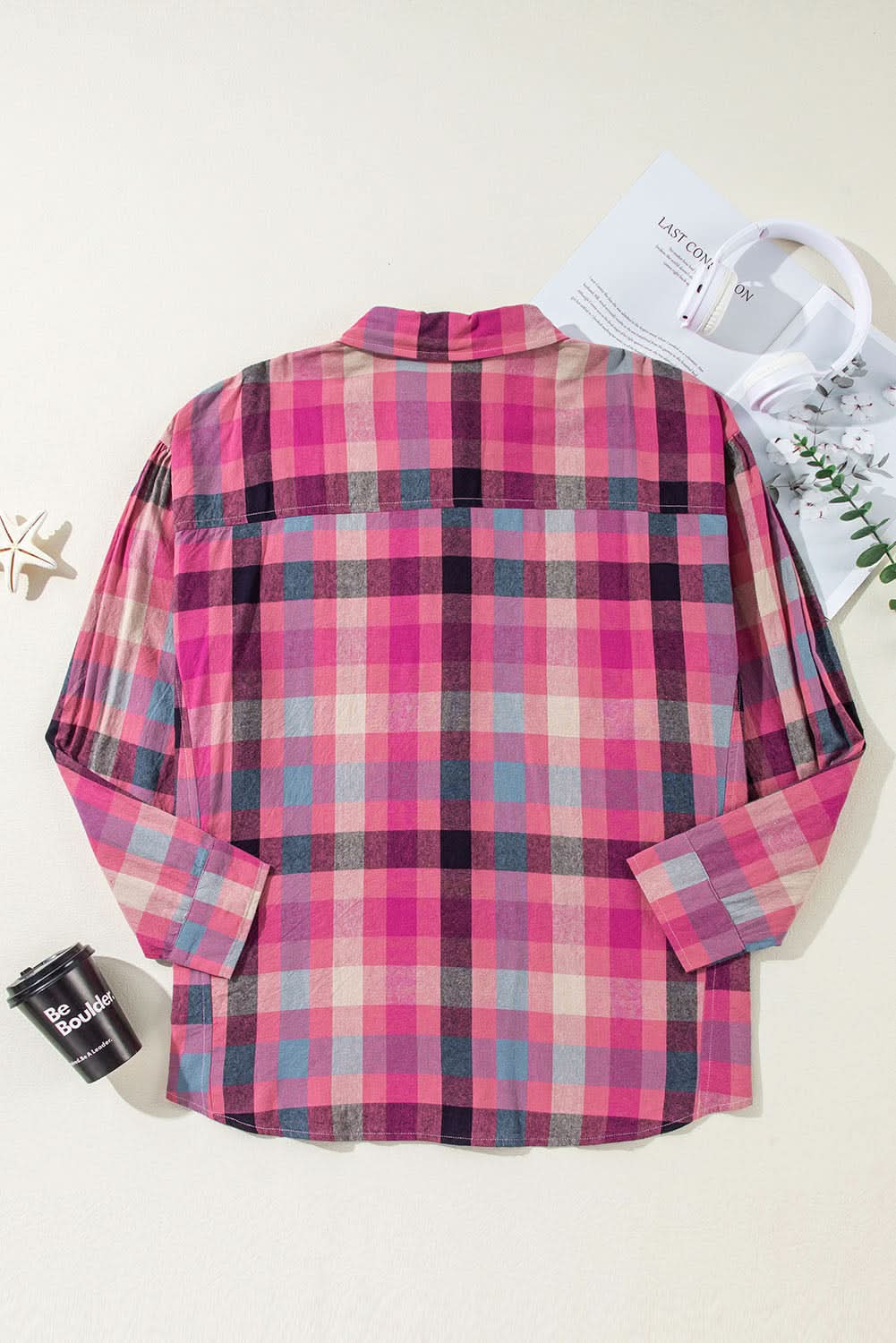 Chic plus size checkered shirt