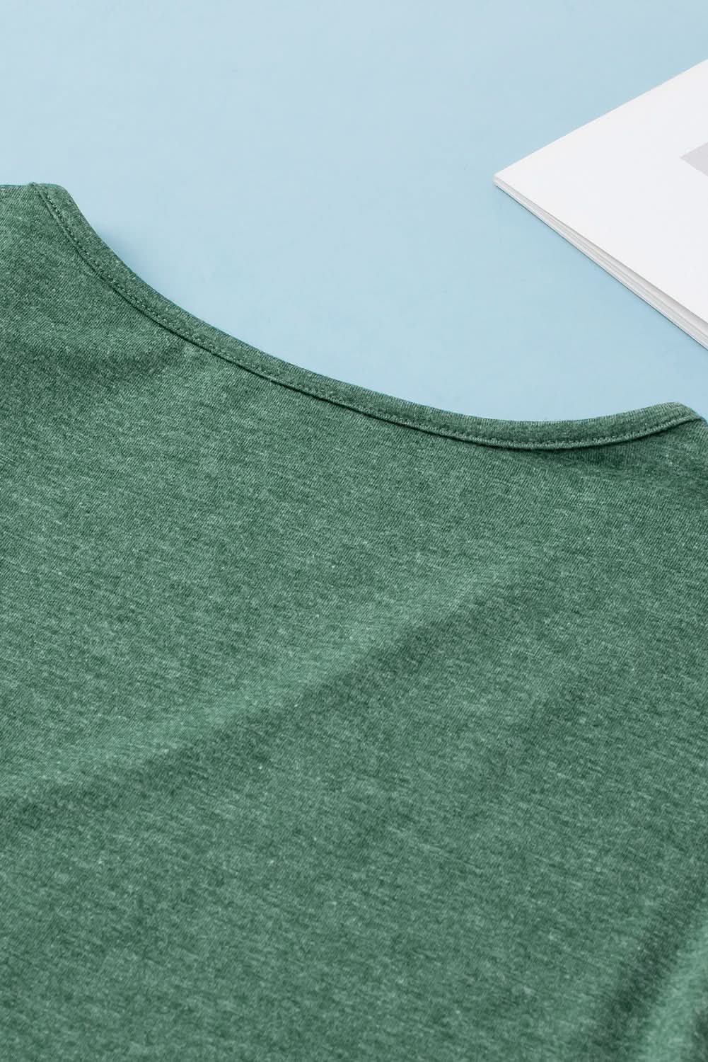 Chic plus size green embroidered blouse