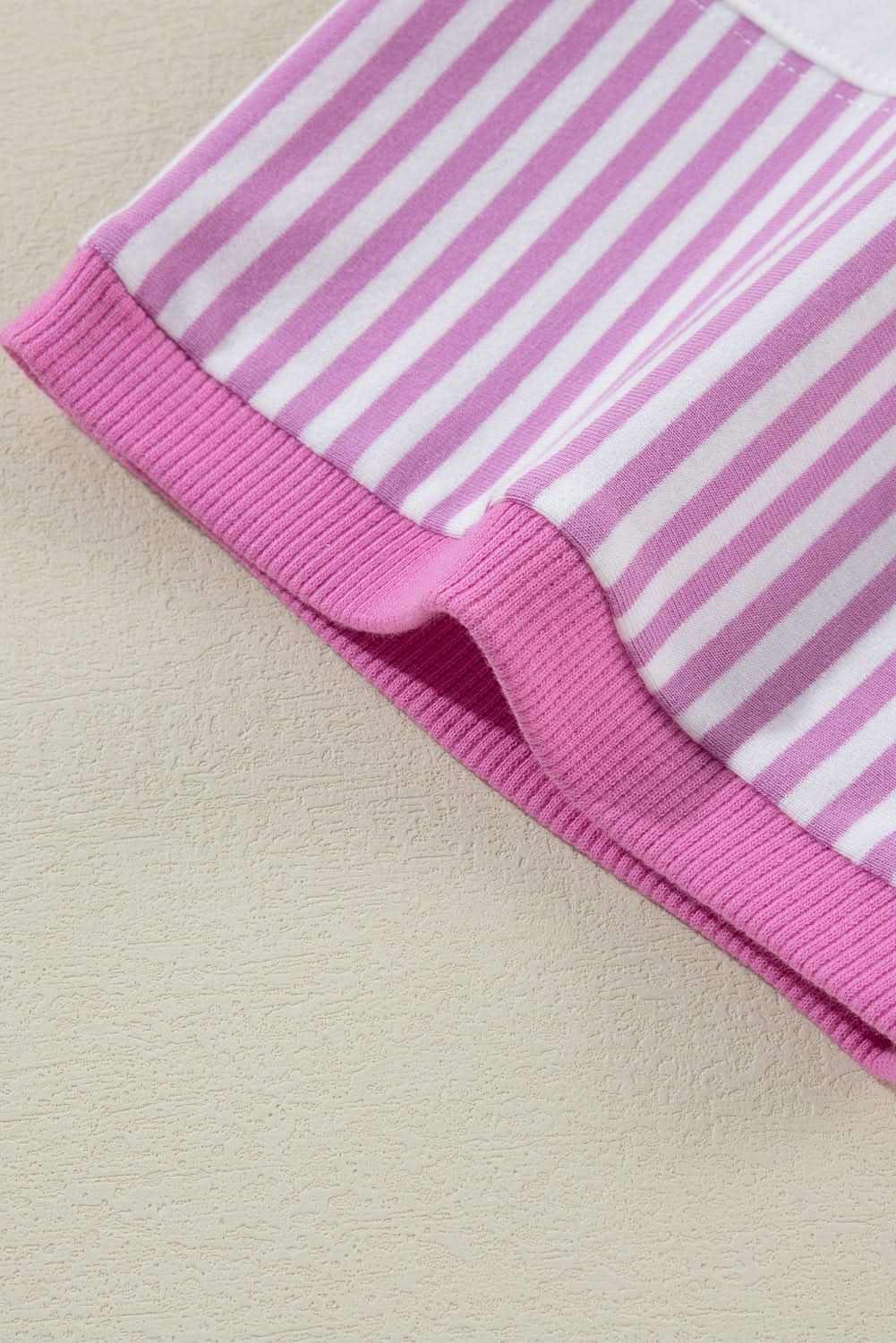 Chic plus size pink stripe tee