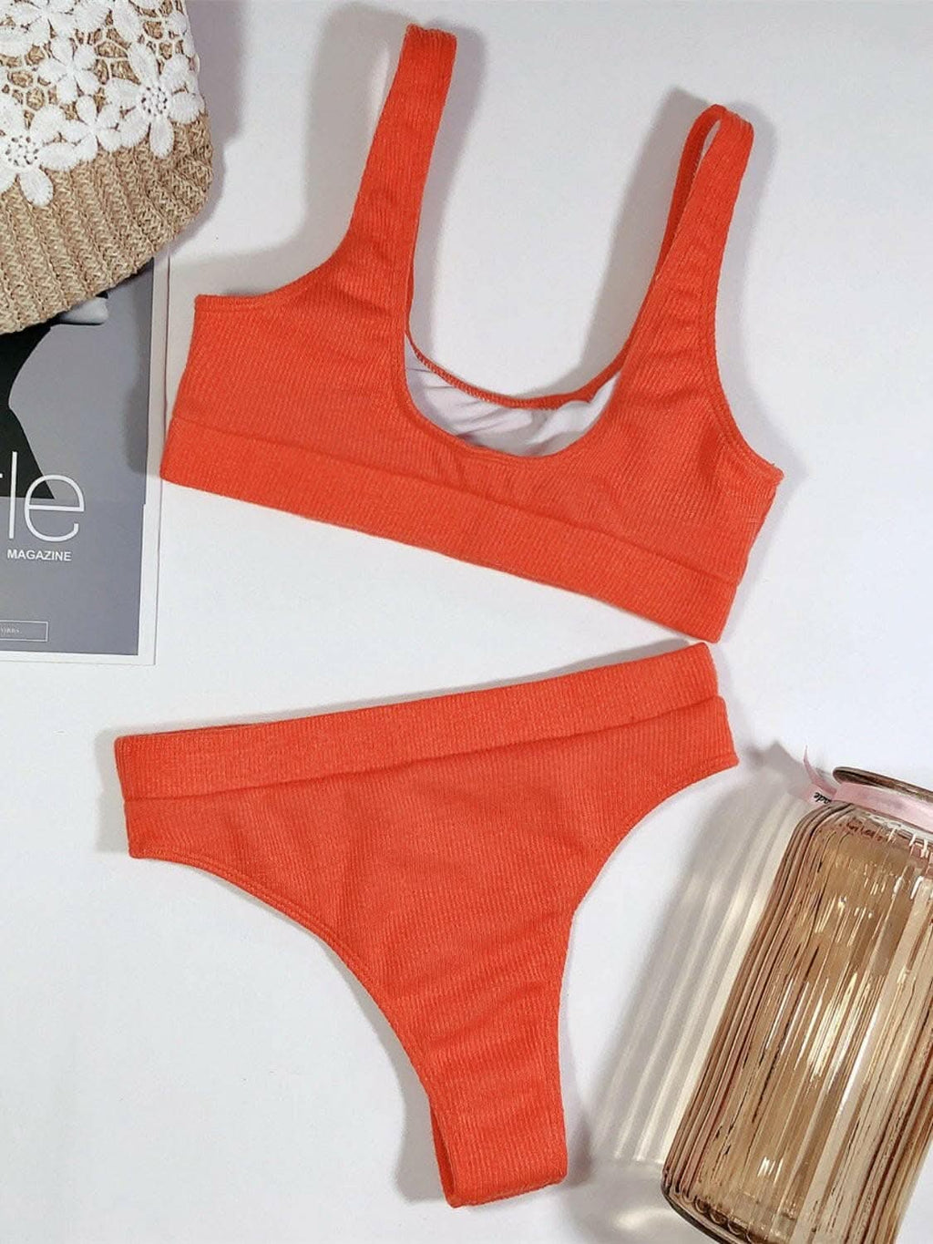 Chic scoop neck bikini set