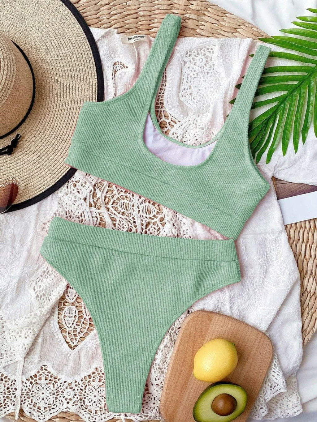 Chic scoop neck bikini set