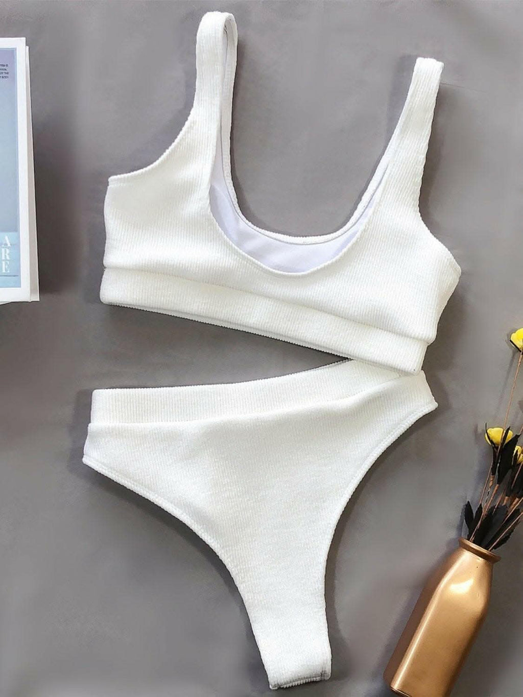 Chic scoop neck bikini set