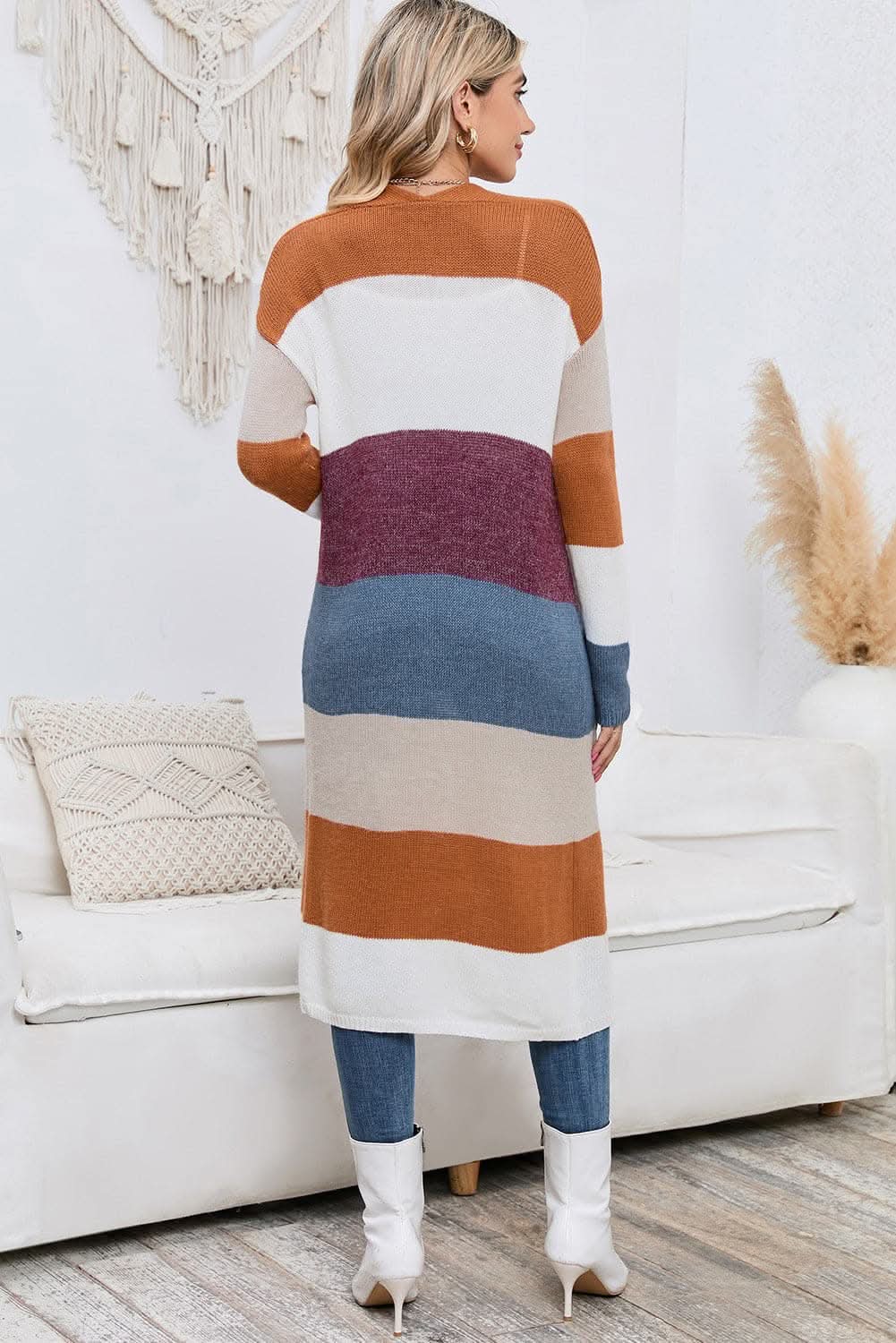 Color block cardigan with pockets
