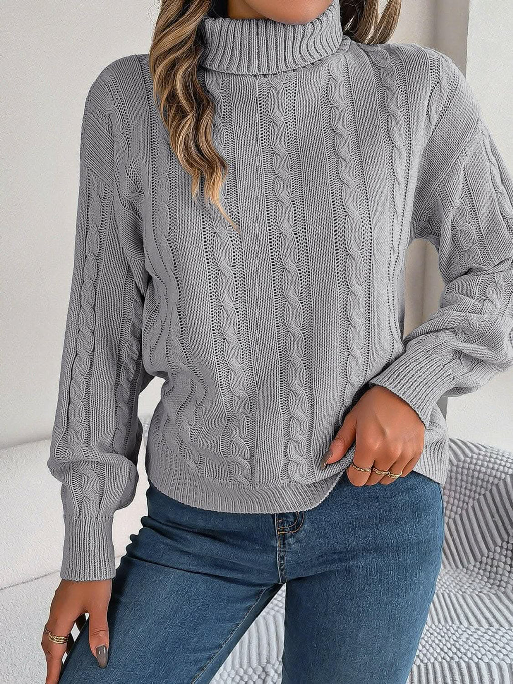 Cozy Cable-Knit Turtleneck Sweater
