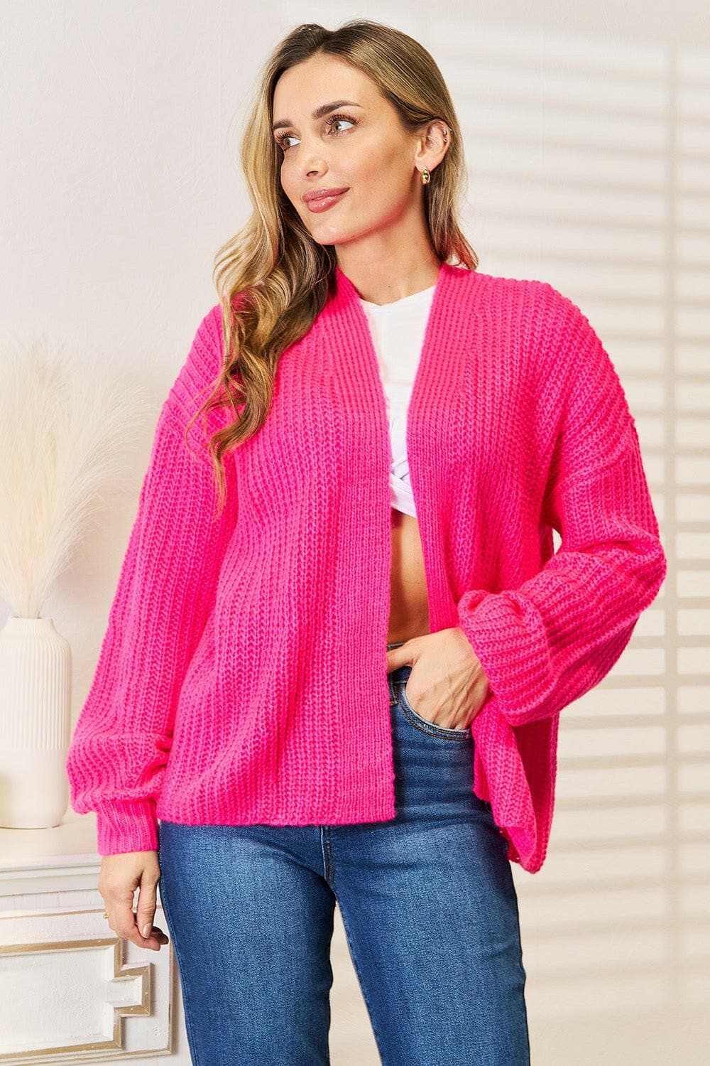 Cozy rib-knit cocoon cardigan
