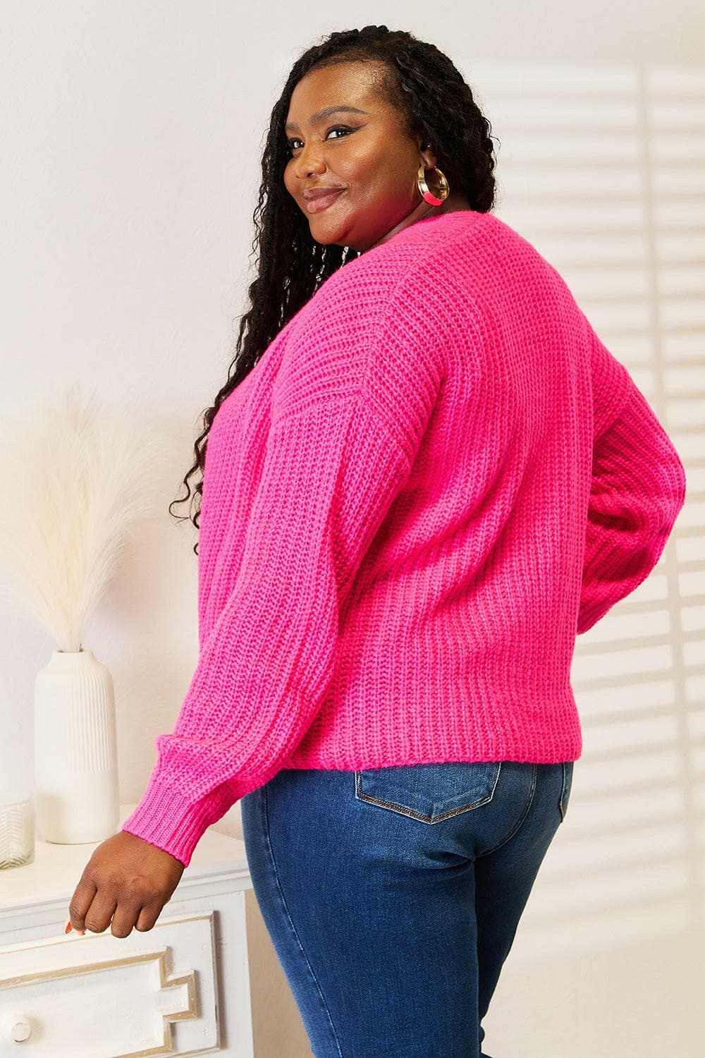 Cozy rib-knit cocoon cardigan