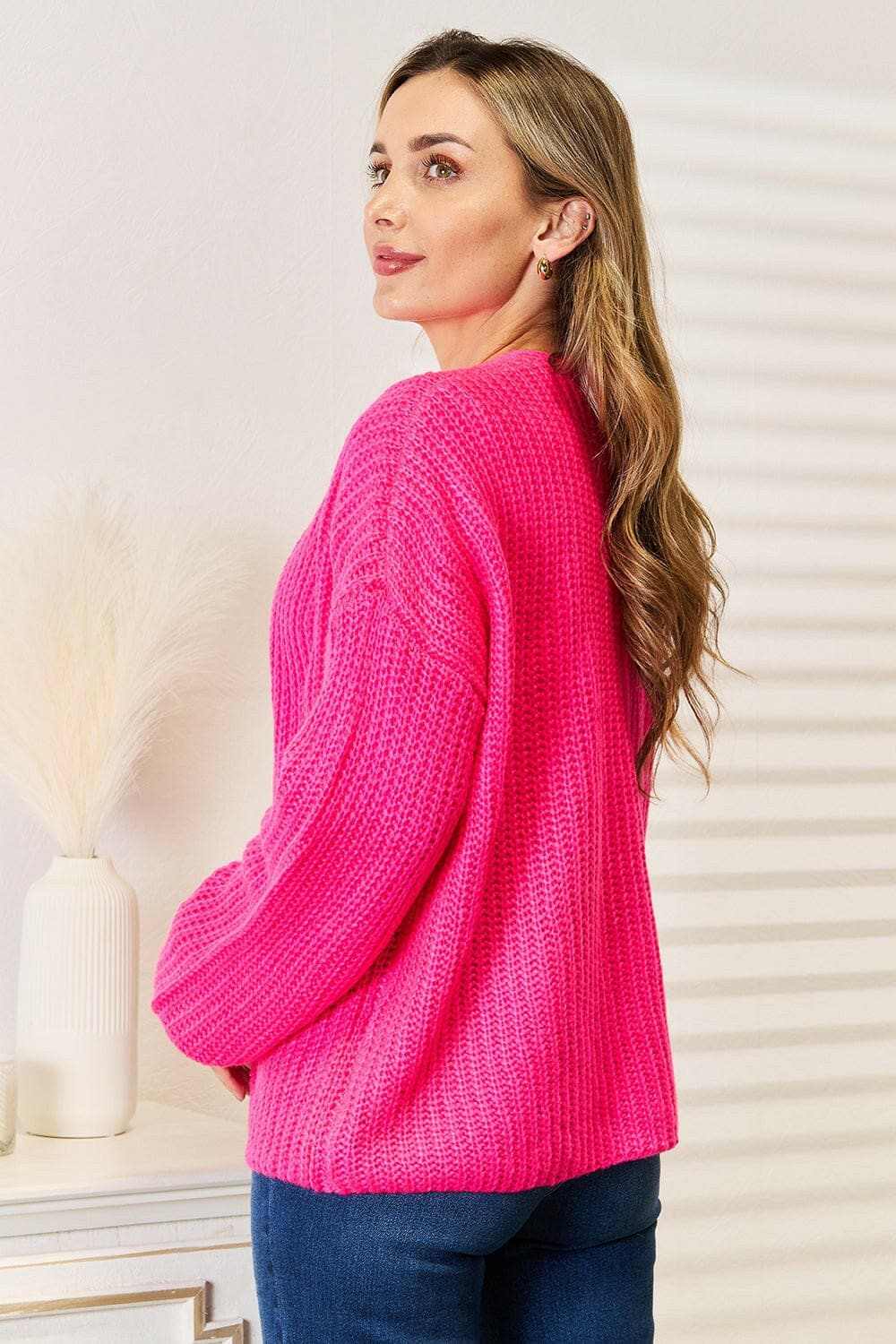 Cozy rib-knit cocoon cardigan