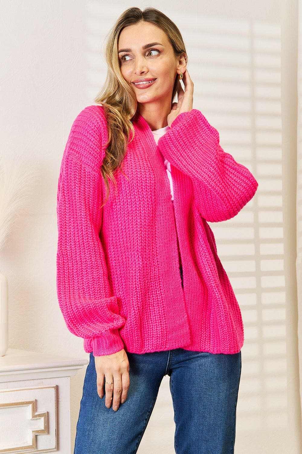 Cozy rib-knit cocoon cardigan