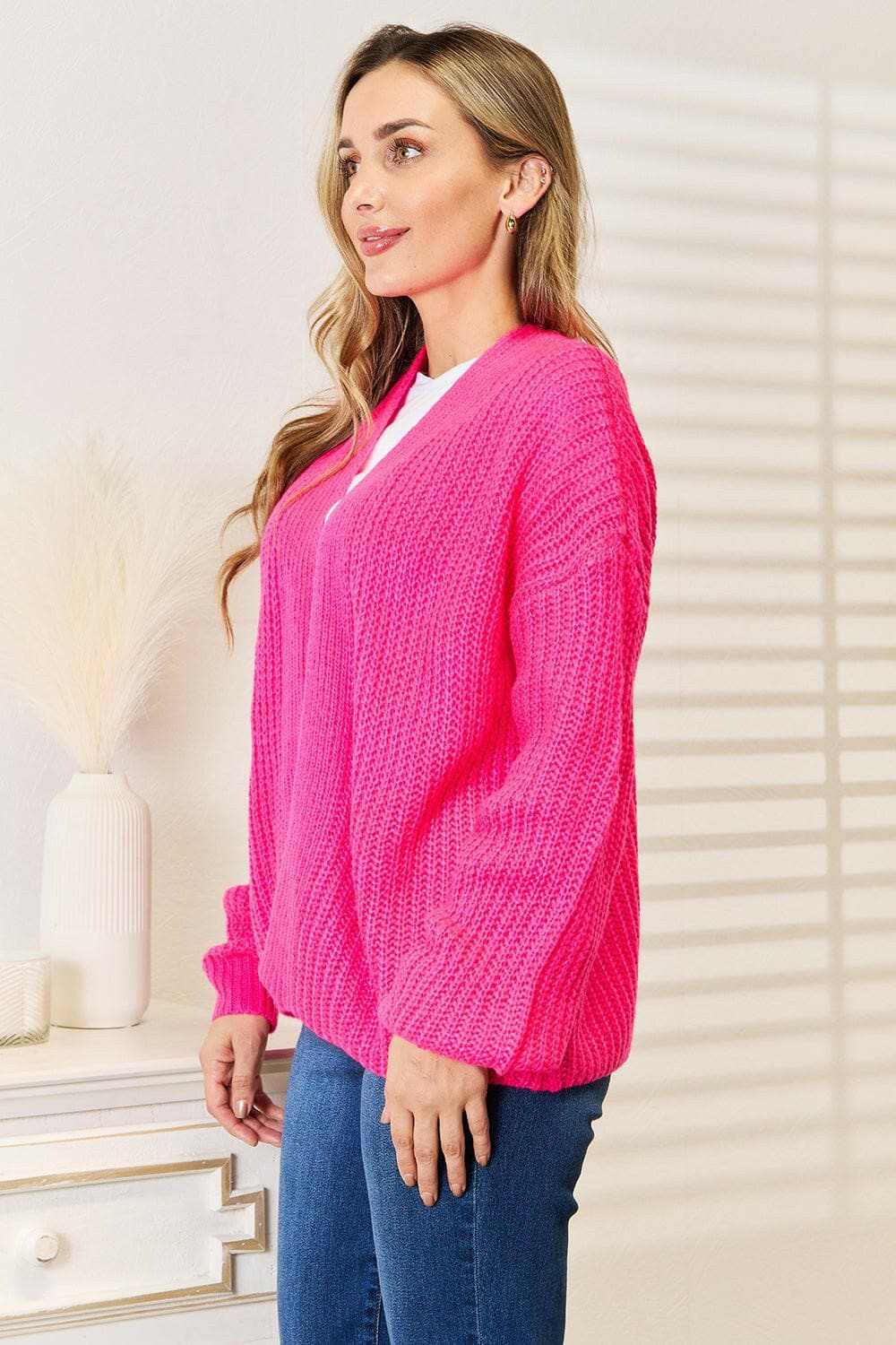 Cozy rib-knit cocoon cardigan