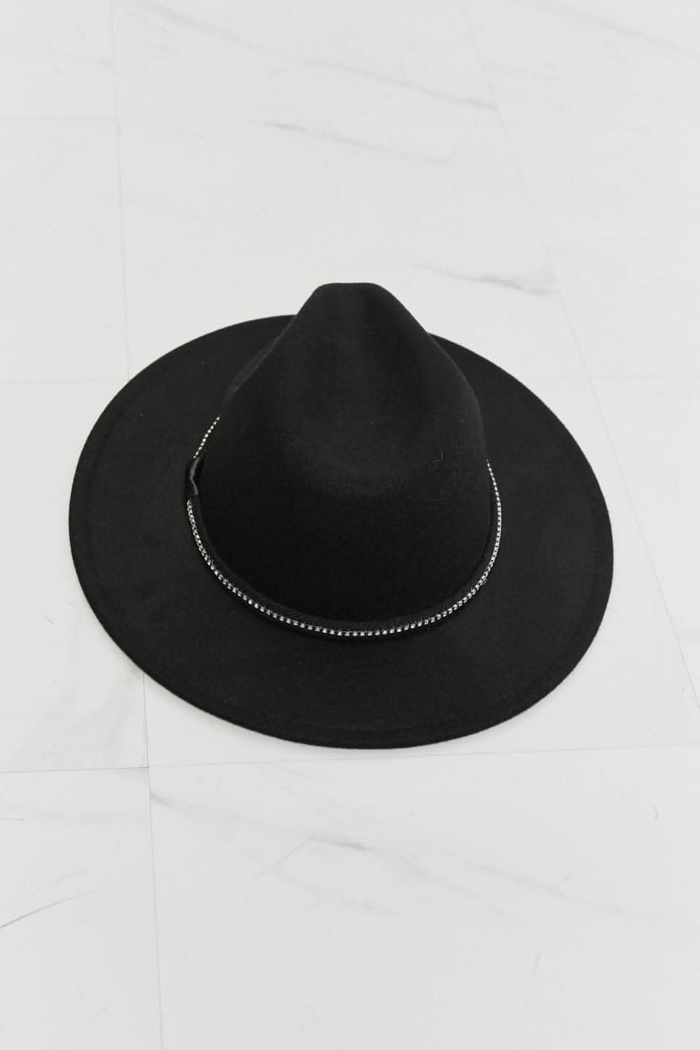 Fame fedora hat with rhinestones