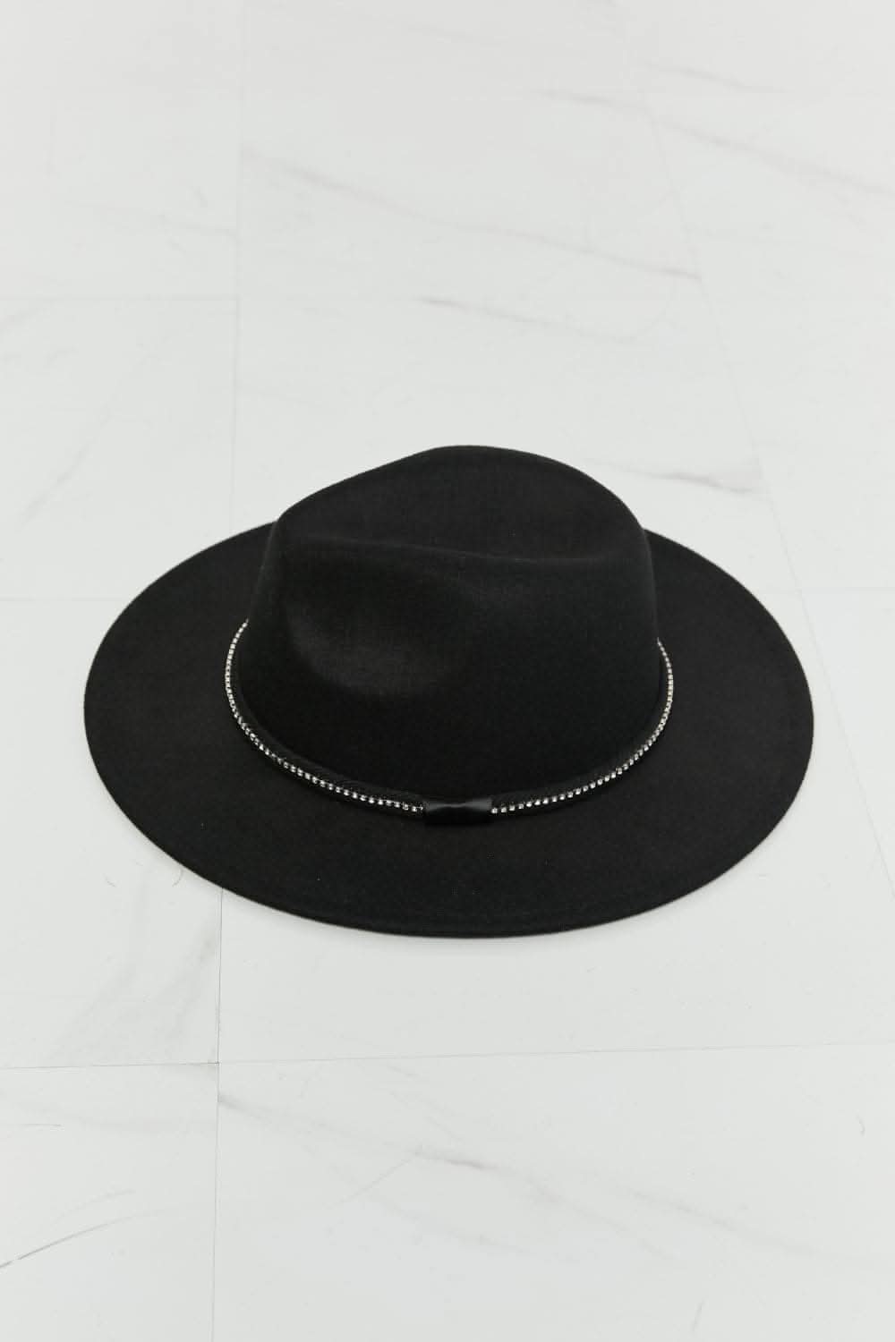 Fame fedora hat with rhinestones