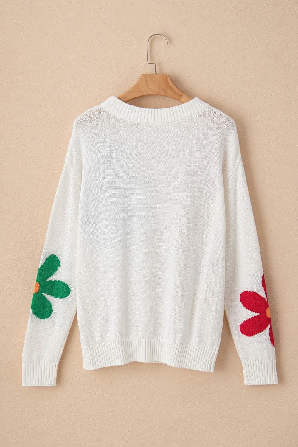 Floral Sweater with Dropped Shoulders