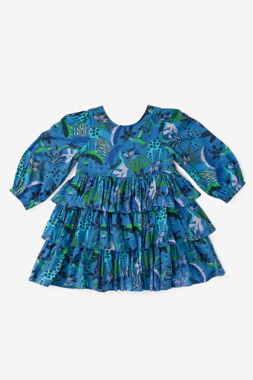 Girls Goldie Dress- Blue Turquoise - final sale
