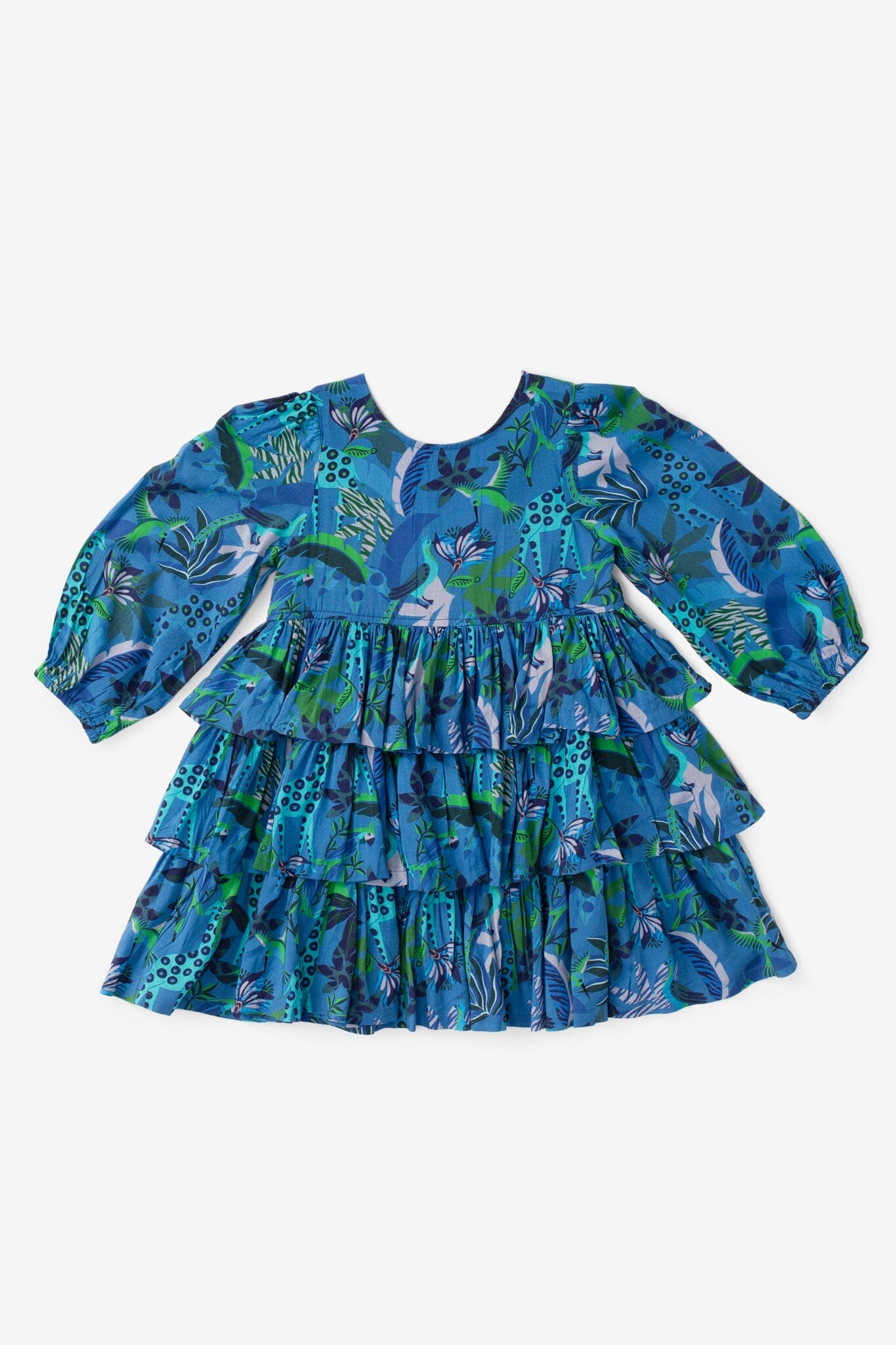 Girls Goldie Dress- Blue Turquoise - final sale