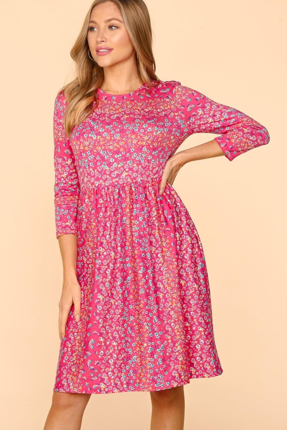 Haptics Floral Dress with Pockets for Effortless Style