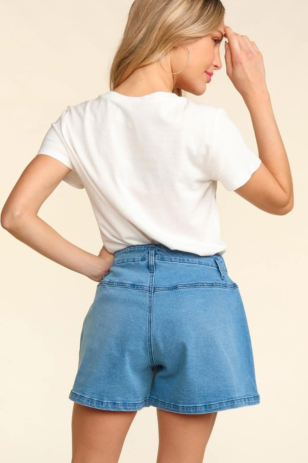 Haptics high rise denim shorts