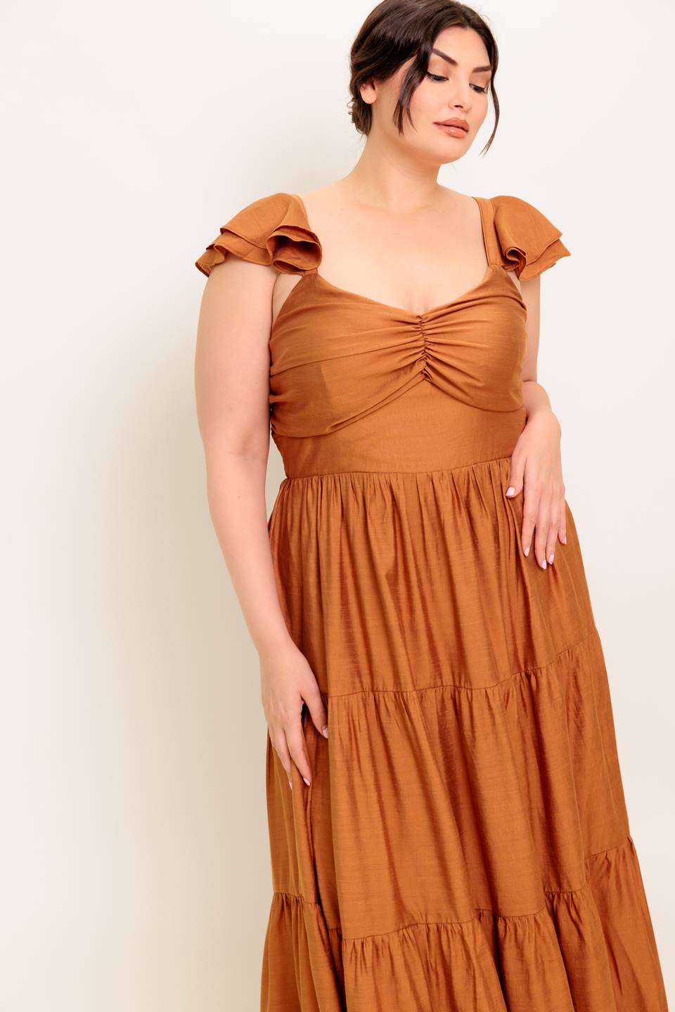 SUMMER MILK RUST WOVEN MAXI DRESS