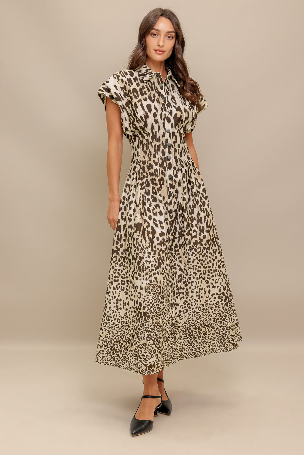 ROAR MODE WOVEN MIDI DRESS