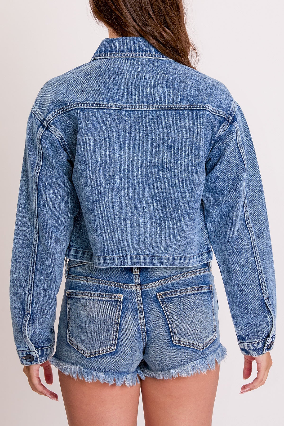 Women's Cropped Trucker Denim Jacket