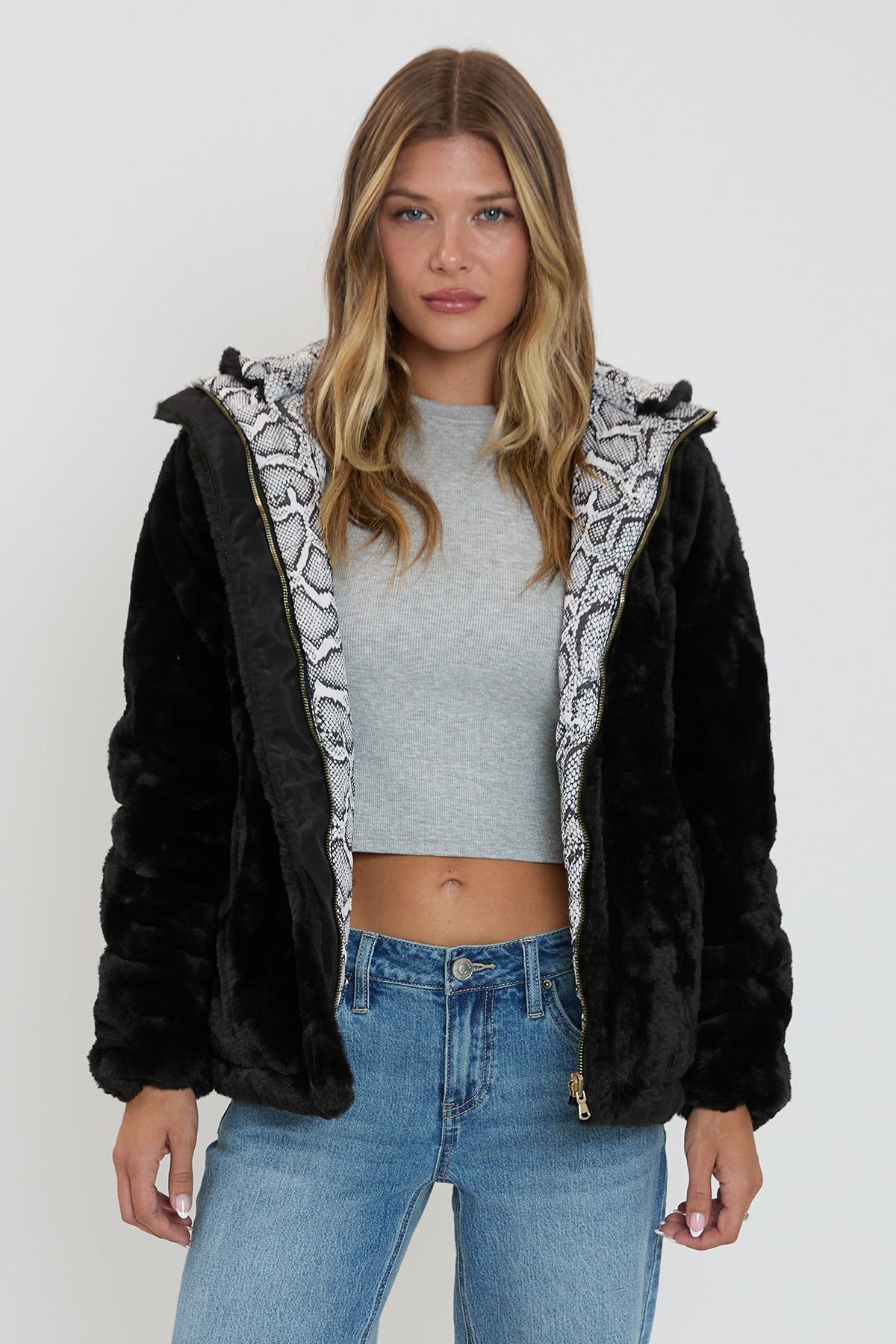 Women's Winter Faux Fur Reversible Jacket