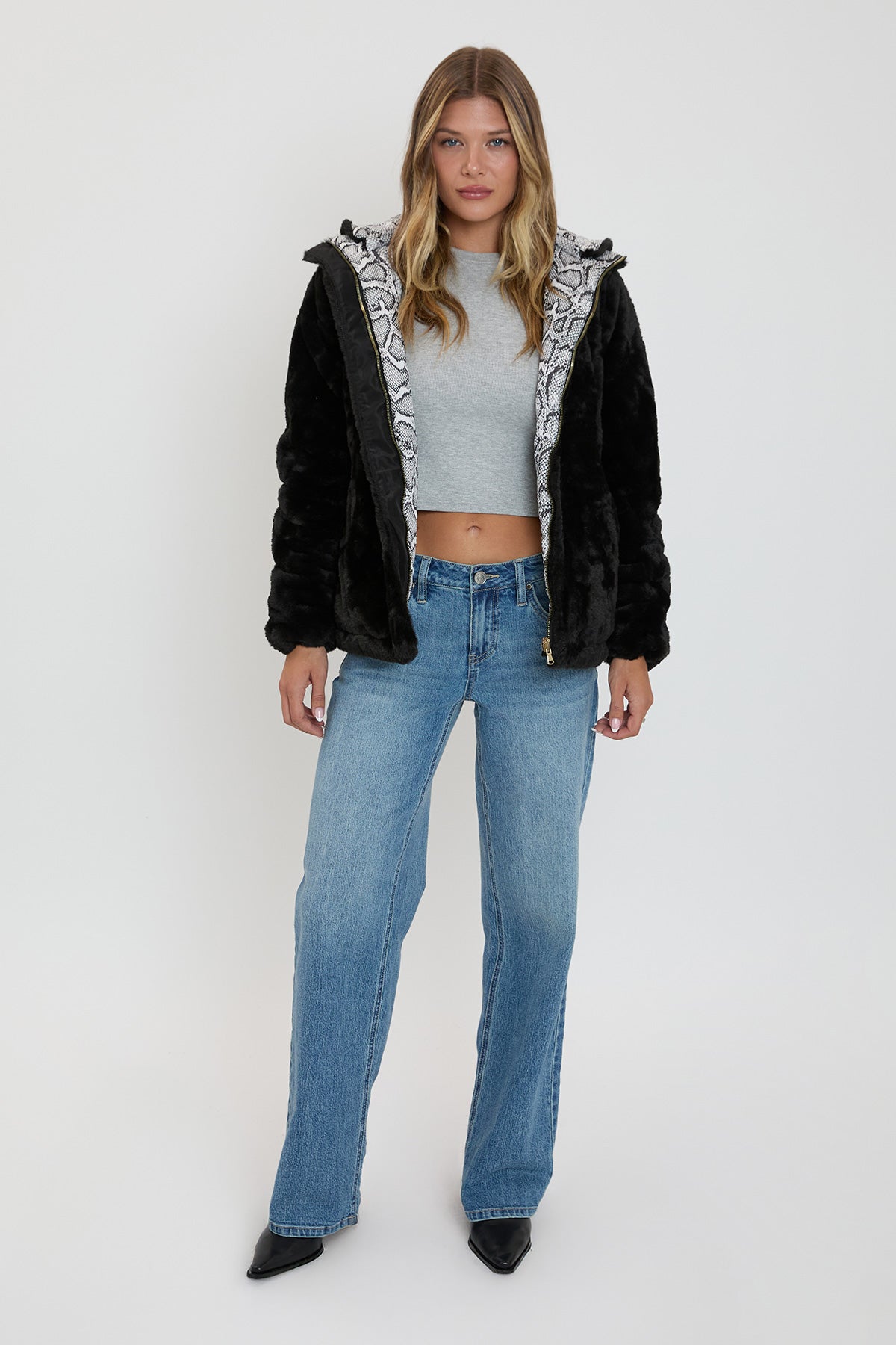 Women's Winter Faux Fur Reversible Jacket