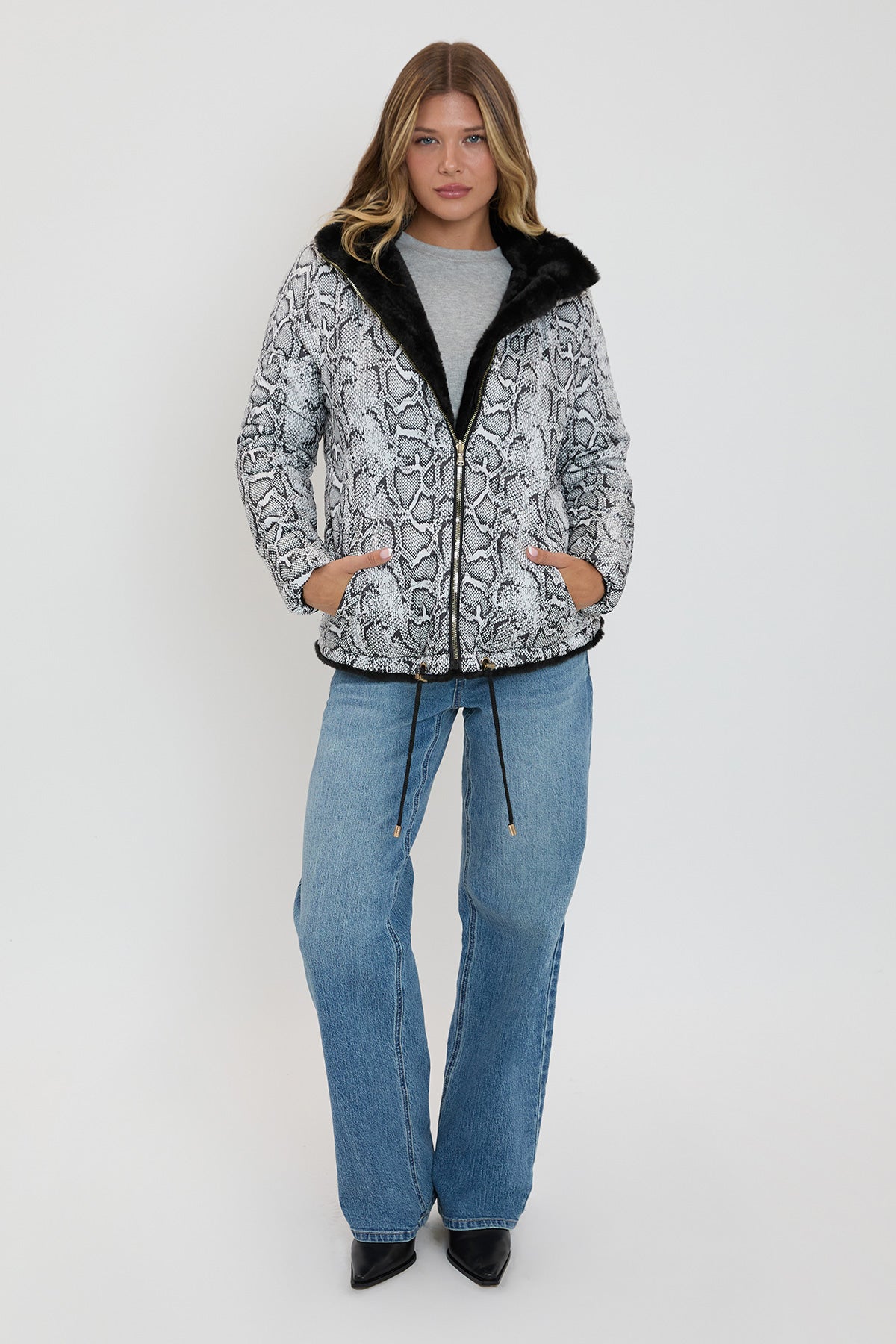 Women's Winter Faux Fur Reversible Jacket