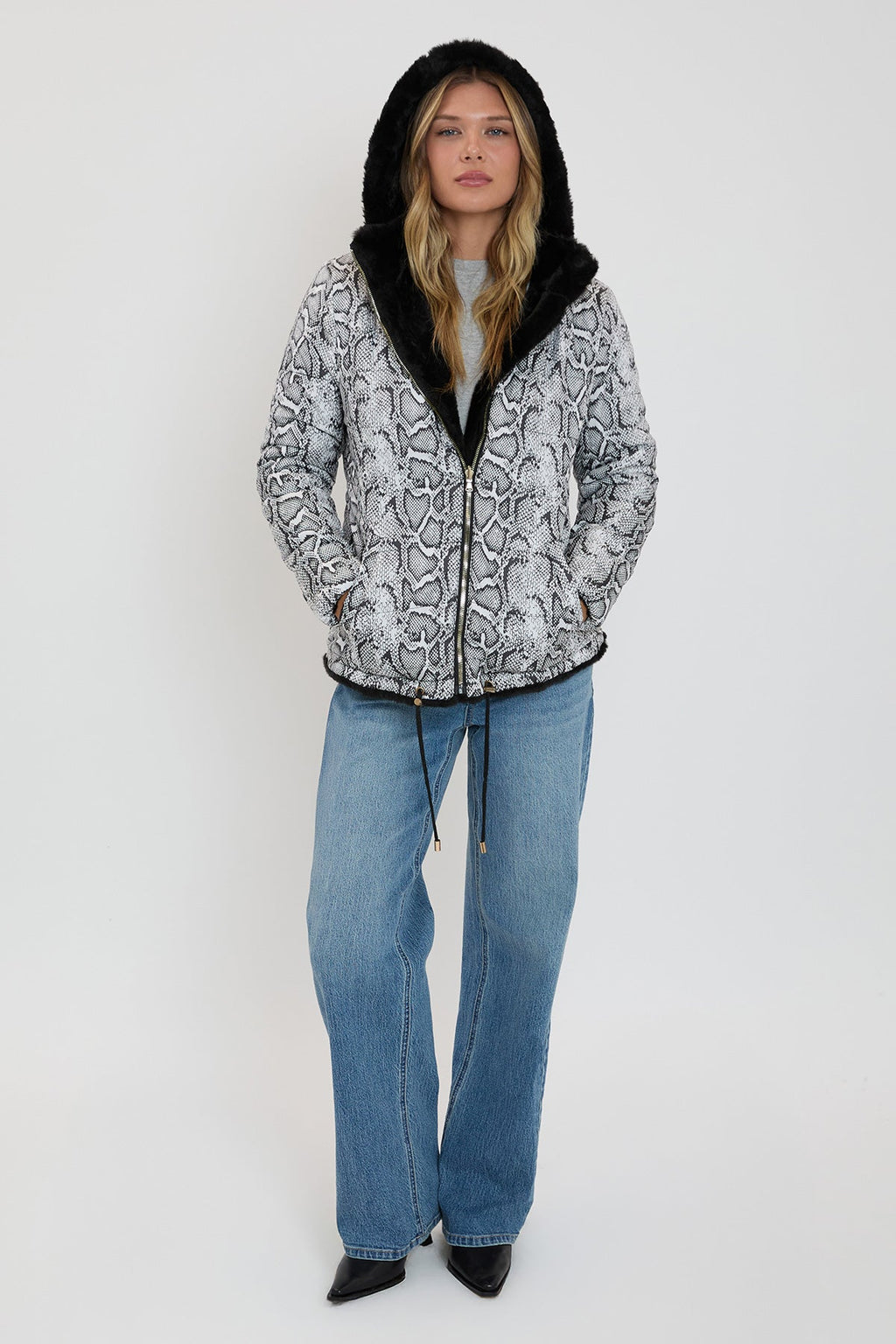 Women's Winter Faux Fur Reversible Jacket