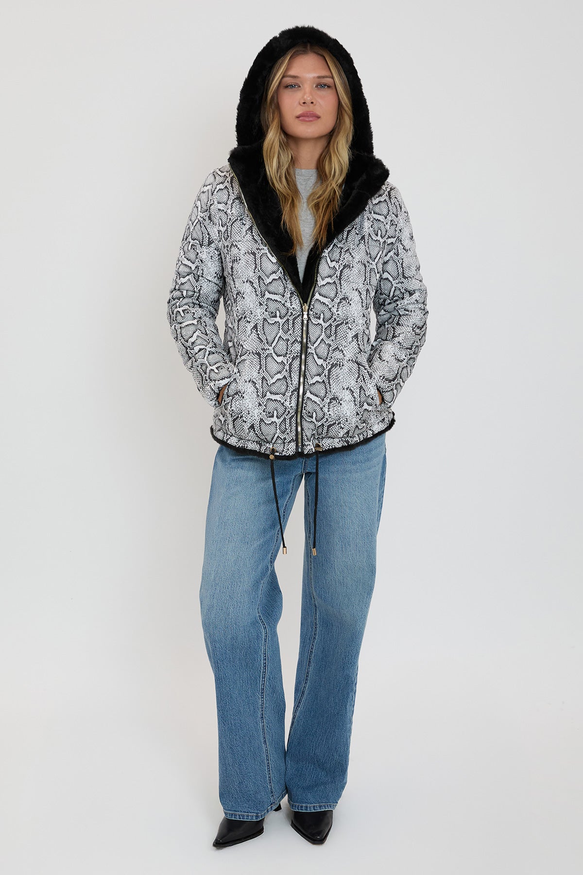Women's Winter Faux Fur Reversible Jacket