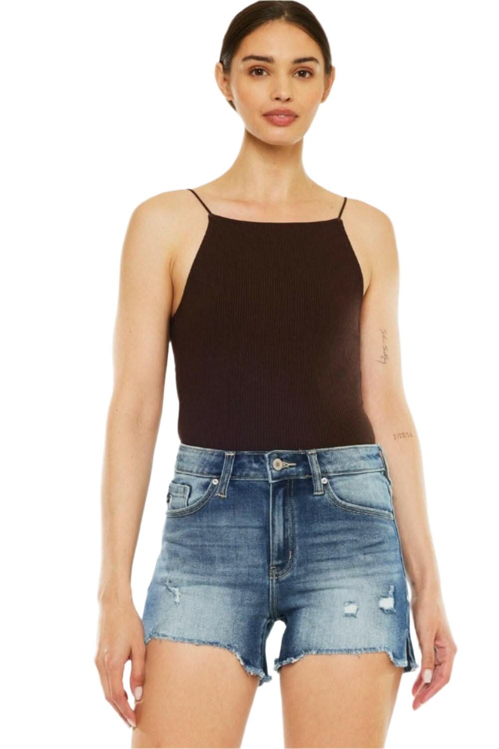 Premium Kancan high-waisted denim shorts