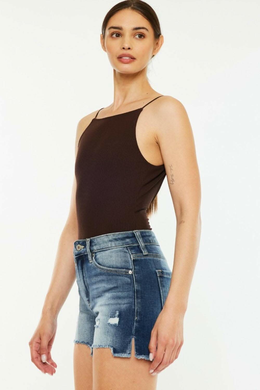 Premium Kancan high-waisted denim shorts