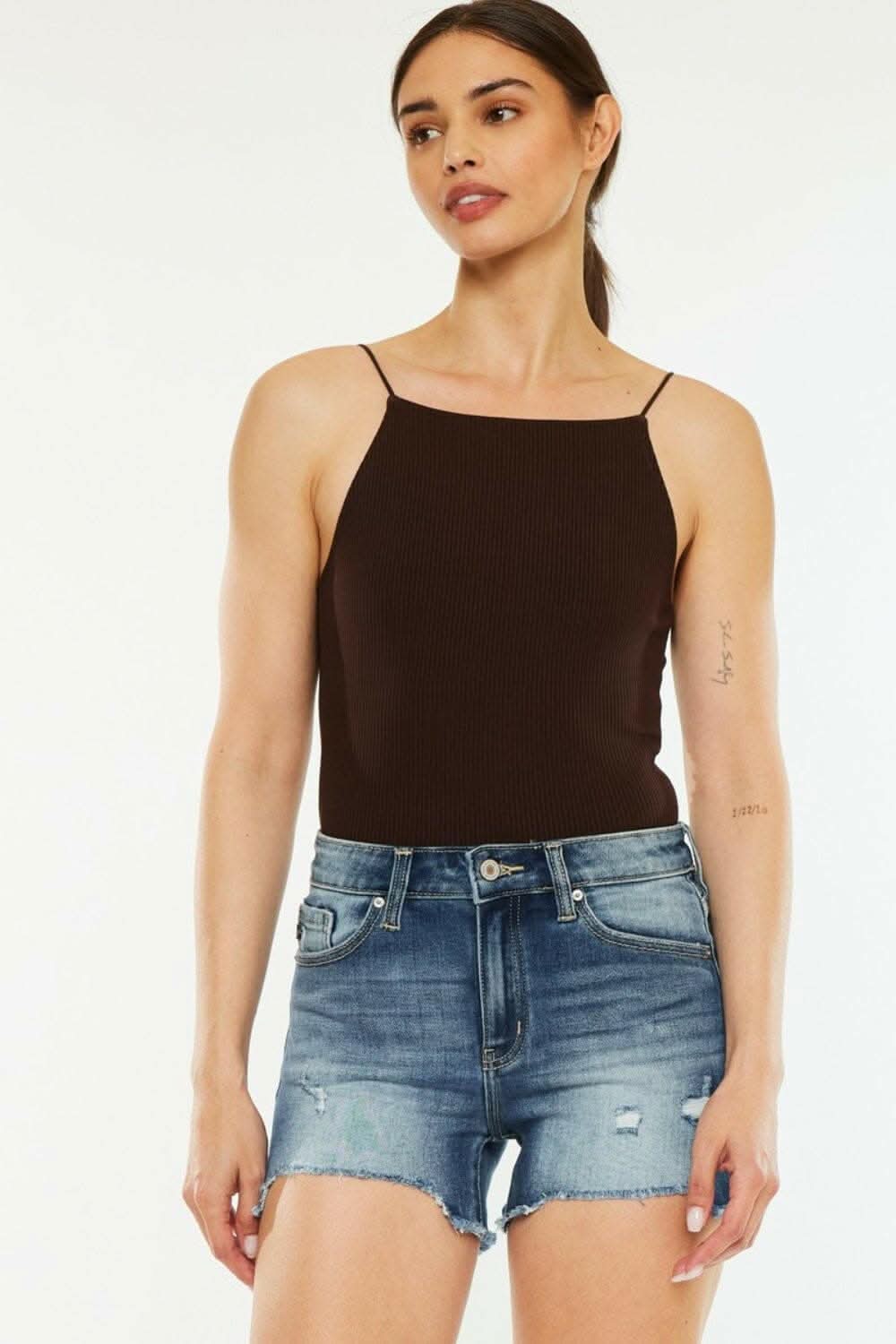 Premium Kancan high-waisted denim shorts