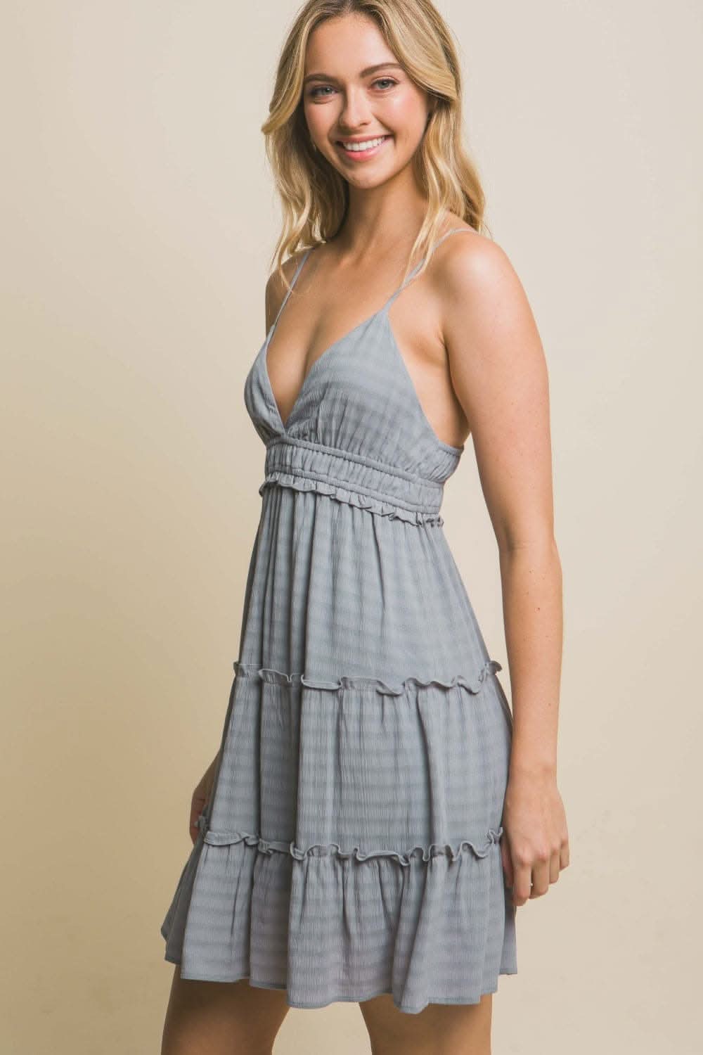 Love Tree Frill V-Neck Cami Dress - Effortless Chic Style