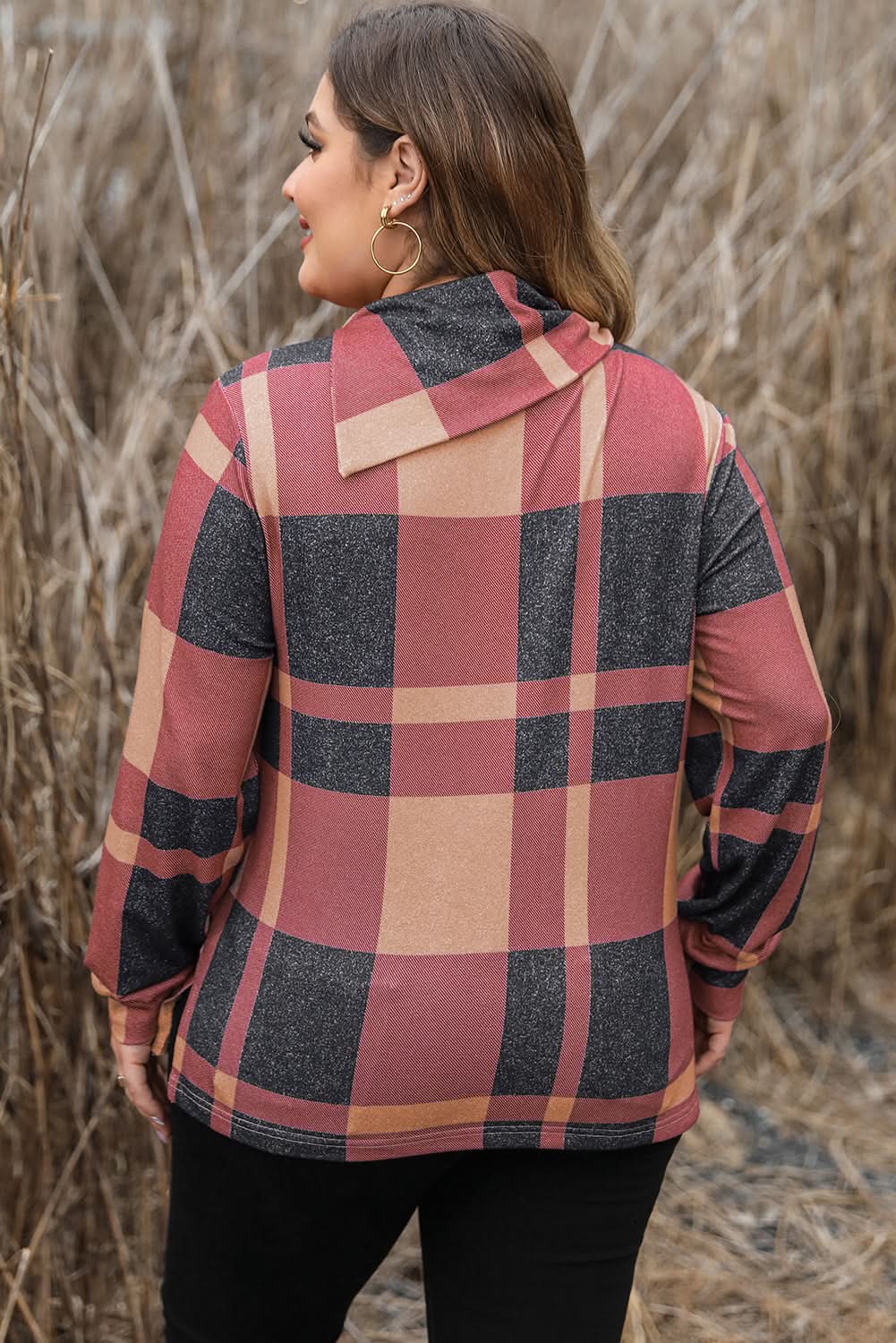 Mineral red plus size plaid top
