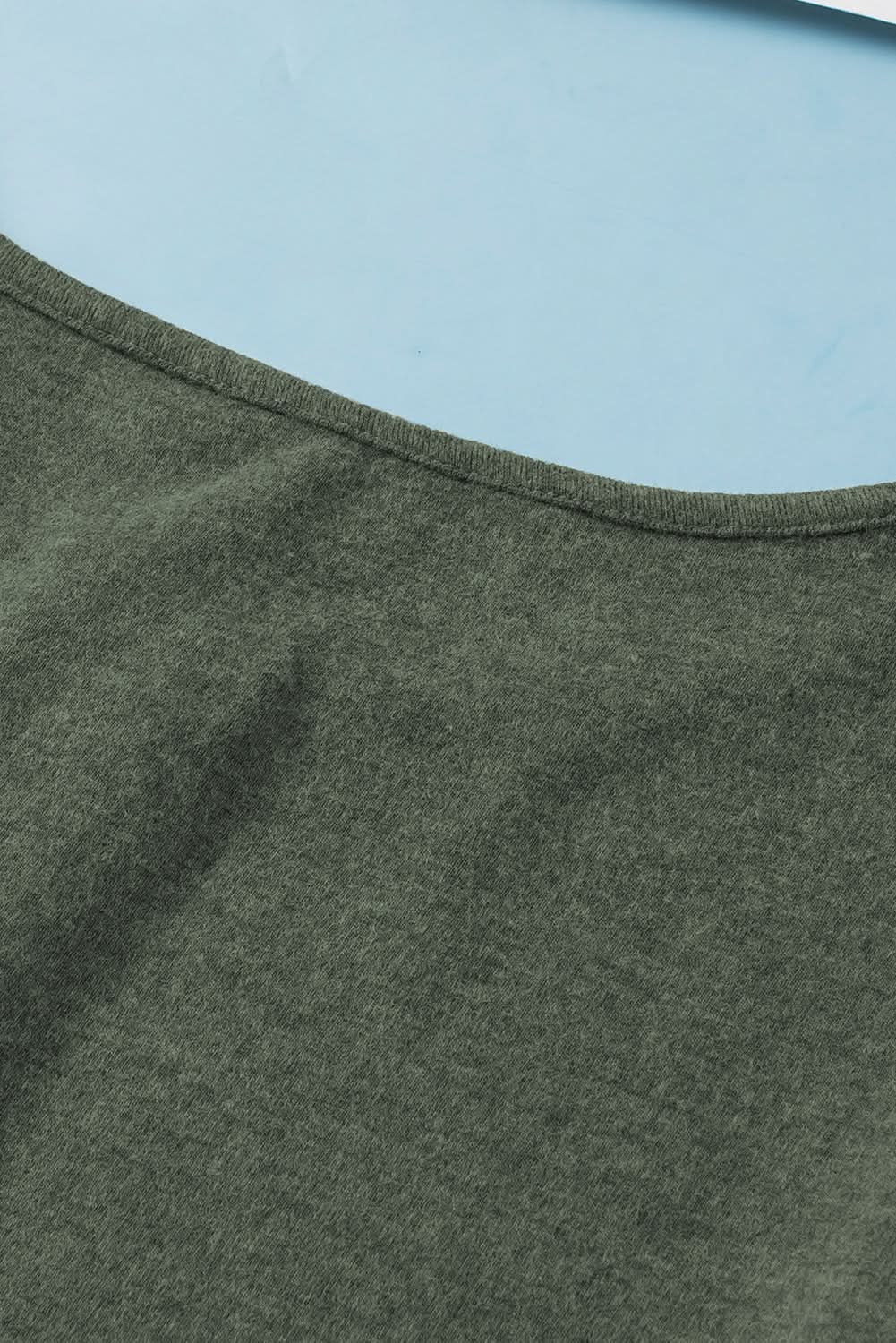 Mist green plus size Henley top