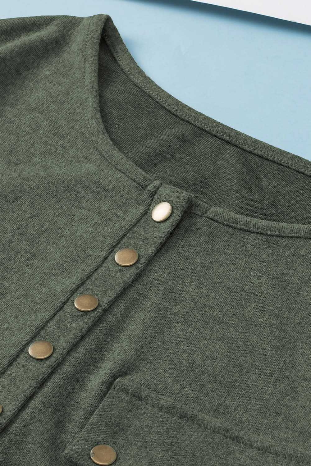 Mist green plus size Henley top