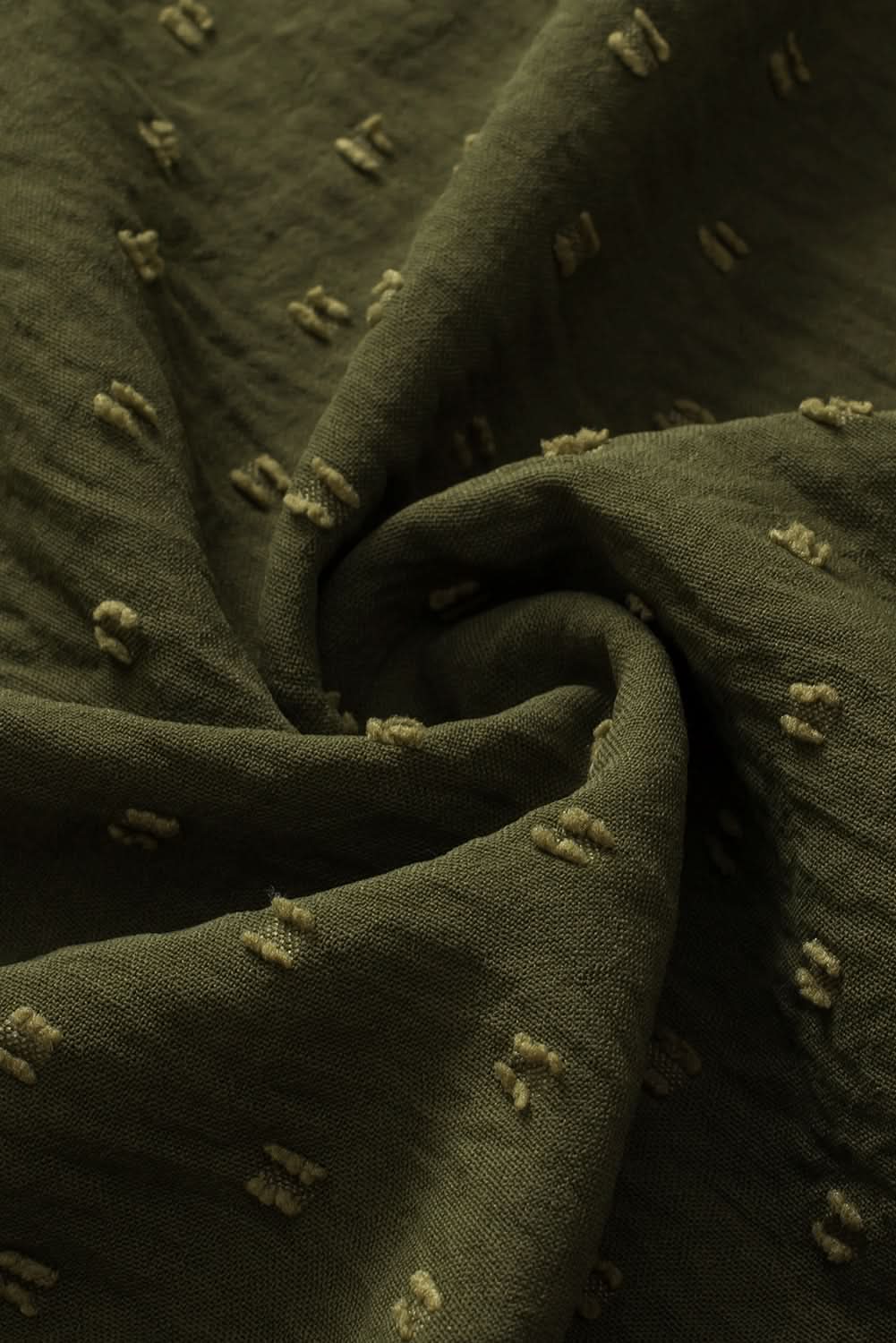 Moss green plus size swiss dot top