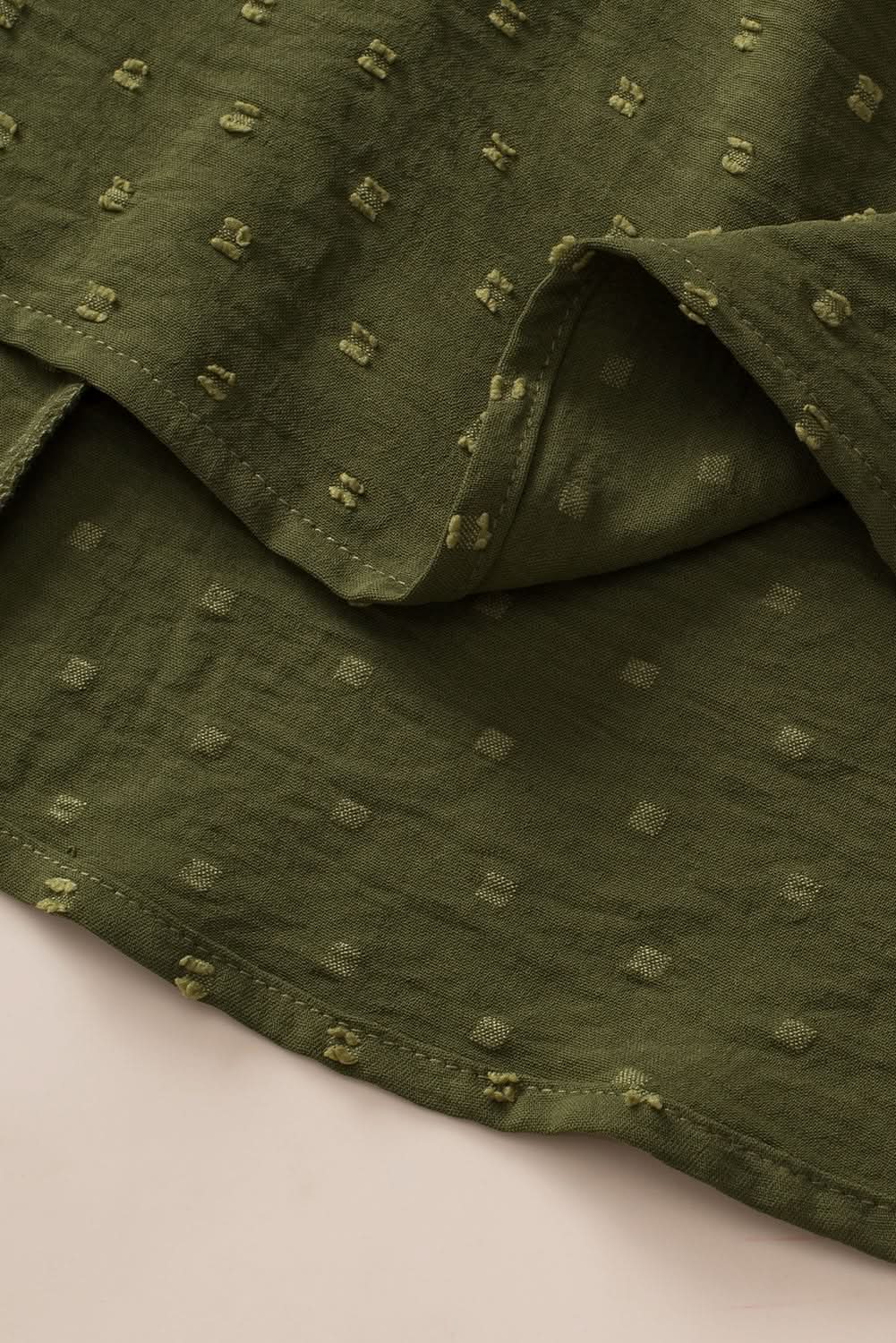 Moss green plus size swiss dot top