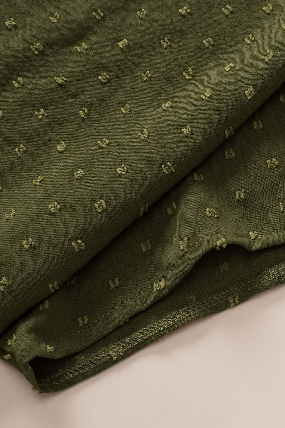 Moss green plus size swiss dot top