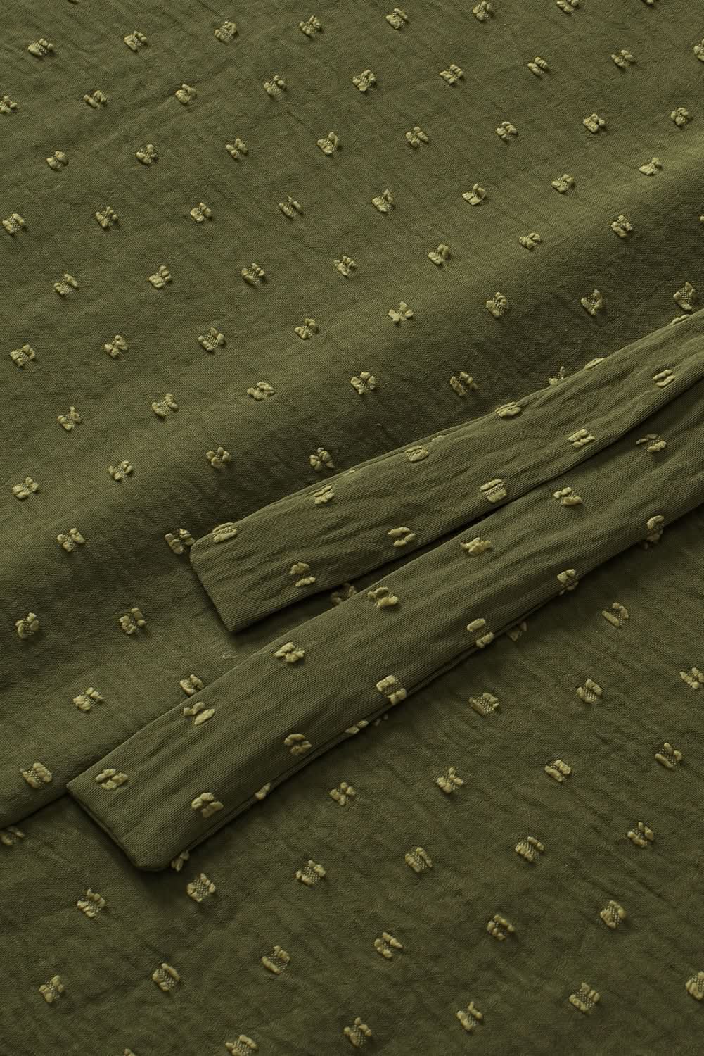 Moss green plus size swiss dot top