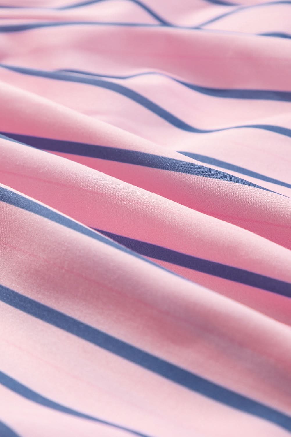 Pink Stripe Ruffled Hem Button-up Collared Shirt Mini Dress