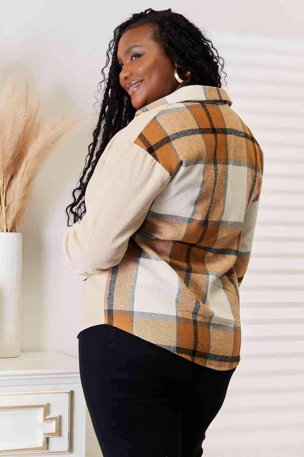 Plaid dropped shoulder shirt - chic style