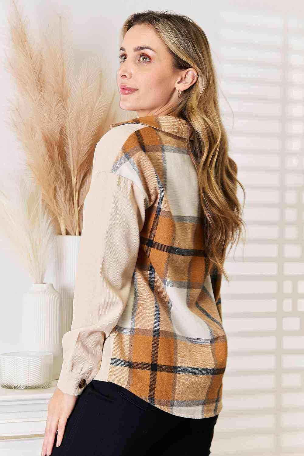 Plaid dropped shoulder shirt - chic style