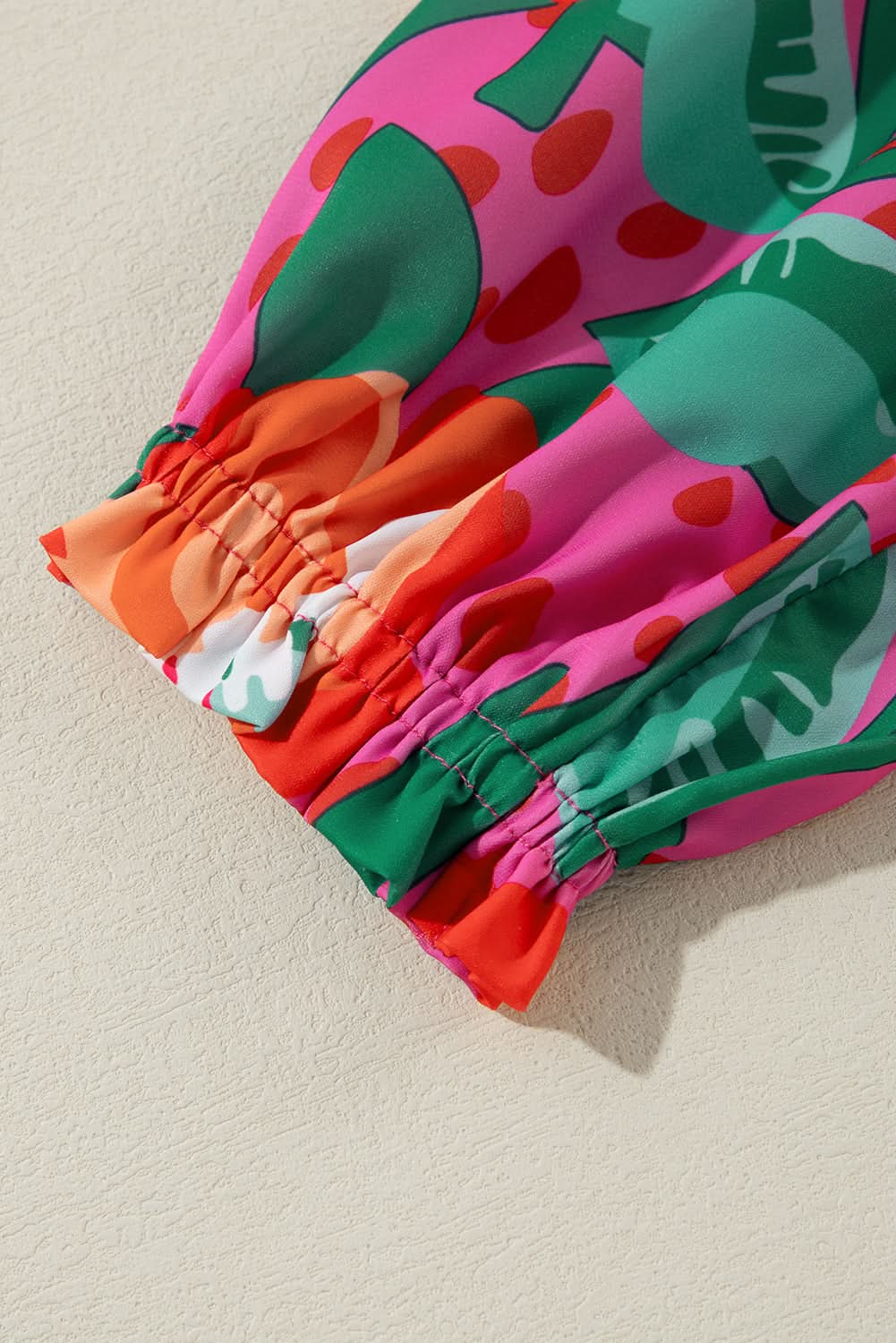 Plus size floral ruffle blouse