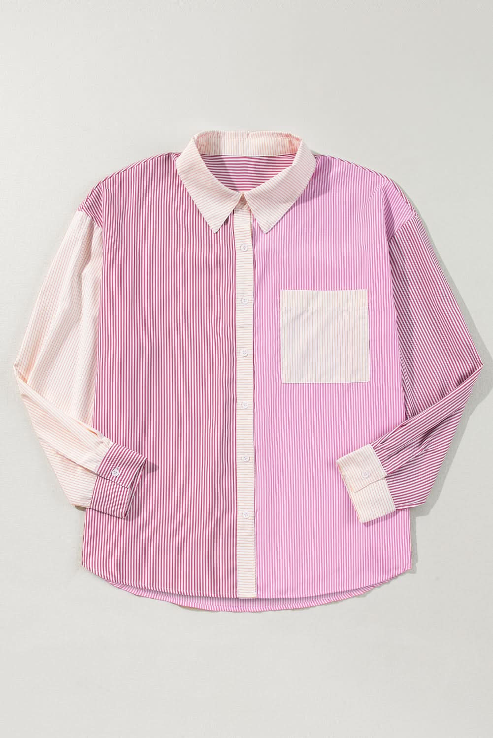 Plus size pink striped shirt