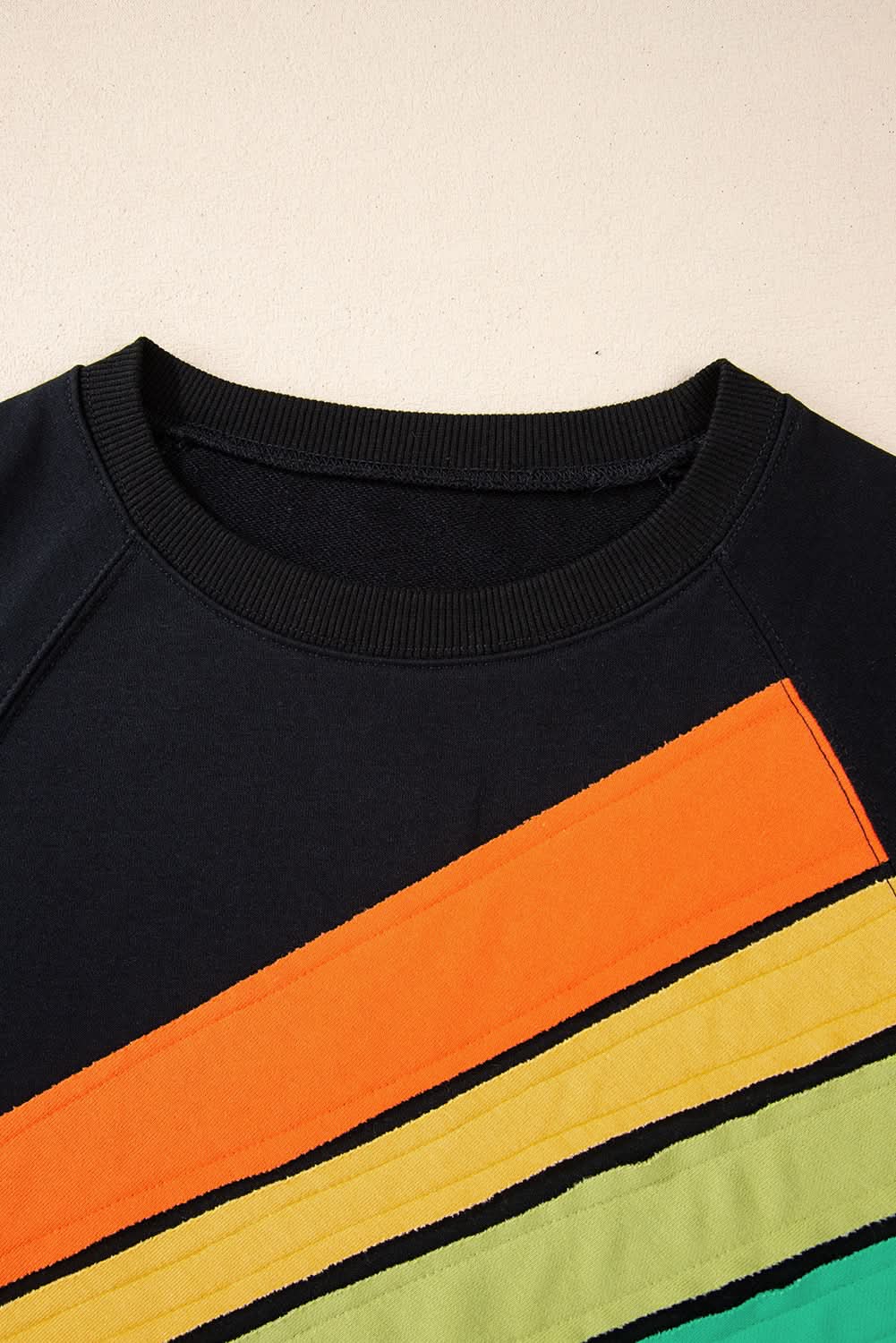 Plus size rainbow raglan sweatshirt